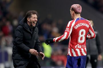 3-1. Antoine Griezmann celebra y dedica el tercer tanto a su entrenador, Diego Pablo Simeone. El francés marca en el minuto 52 de partido.