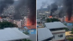 La panorámica de Río de Janeiro durante la macroredada contra el narcotráfico: es una brutalidad