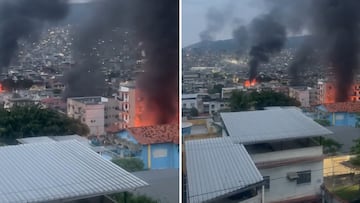 La panorámica de Río de Janeiro durante la macroredada contra el narcotráfico: es una brutalidad