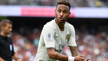 Neymar, en el Guingamp-PSG.