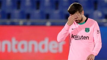 Piqu&eacute;, en el partido ante el Getafe.