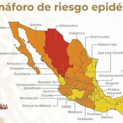 Mapa del semáforo epidemiológico en México del 9 al 15 de noviembre