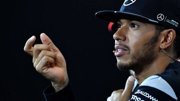 Lewis Hamilton en la rueda de prensa de Silverstone.