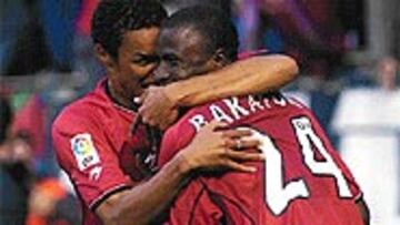 <b>SE SALIÓ</B>. Bakayoko marcó dos goles el domingo ante el Murcia.