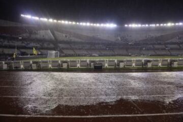 Interior del estadio Monumental donde iba a disputarse el partido.