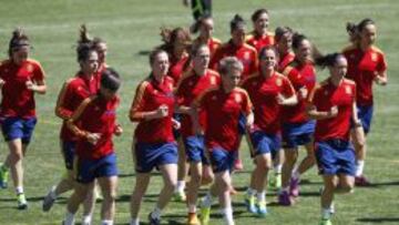 La Selecci&oacute;n Absoluta en un entrenamiento. 