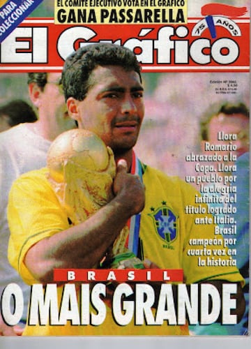 Portada de 1994. Brasil gana su cuarto mundial y se convierte en la selección con más mundiales superando el empate a tres que tenía con Alemania e Italia