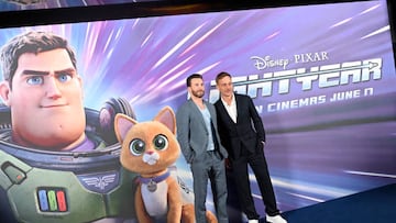 LONDON, ENGLAND - JUNE 13: Chris Evans (L) and Tom Wlaschiha attend the UK Premiere of Disney Pixars' "Lightyear" on June 13, 2022 in London, England. (Photo by Gareth Cattermole/Getty Images for Walt Disney Studios Motion Pictures UK)