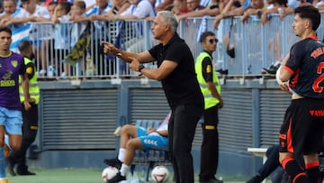 Sergio Pellicer, durante el Málaga - Huesca.