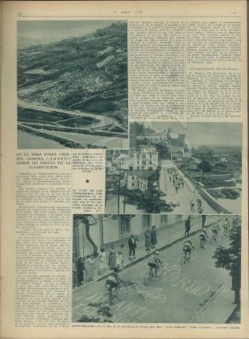 Recorrido por las mejores imágenes de la I Vuelta a España a través de la edición de AS Semanal de 1935.