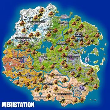 Todas las ubicaciones de lobos y jabal&iacute;es en Fortnite Temporada 4