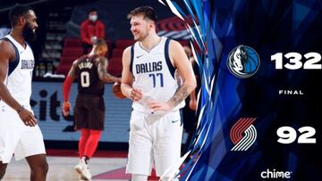 Luka Doncic, durante el partido de la NBA que ha enfrentado a Portland Trail Blazers y Dallas Mavericks.