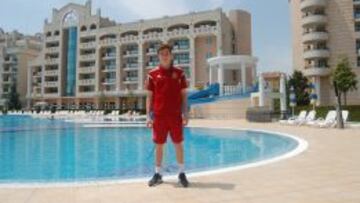 Iñaki Peña, durante el Europeo Sub-17 de Bulgaria.
