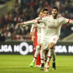 Jiménez entró al 65' en la fácil victoria del Benfica en Braga