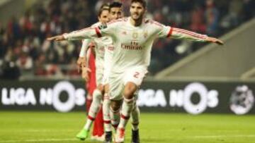 Lisandro López marcó el segundo gol para los lisboetas ante el Braga.