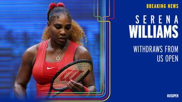 Cartel con el que el US Open anunciaba la baja de Serena Williams para la edición de 2021.