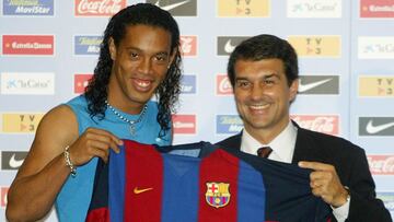 Laporta y Ronaldinho.