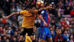 El Barça reclamó penalti de Ricca a Arda en el minuto 55
