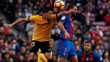 El Barça reclamó penalti de Ricca a Arda en el minuto 55