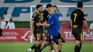 02/09/2025. Partido amistoso de pretemporada entre la SD Tarazona y el Real Zaragoza en el Municipal de Tarazona. Keidi Bare