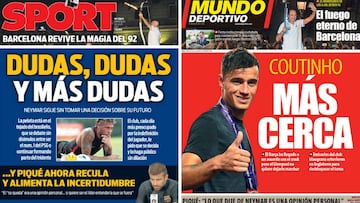 Portadas de 'Sport' y 'Mundo Deportivo' del miércoles, 26 de julio de 2017.