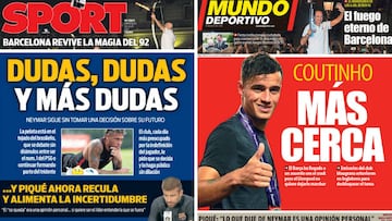 Portadas de &#039;Sport&#039; y &#039;Mundo Deportivo&#039; del mi&eacute;rcoles, 26 de julio de 2017.