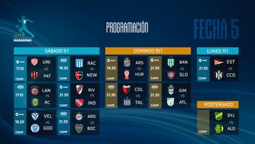 Copa Diego Maradona: horarios, partidos y fixture de la fecha 5