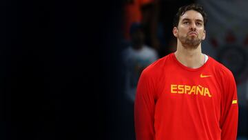 Pau Gasol, durante un partido con la Selección española.