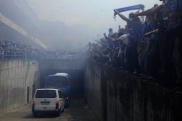 Los ultras del Oviedo causaron incidentes con los aficionados del Cádiz antes del encuentro