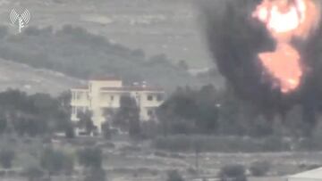 Smoke and fire rise following a strike by Israeli military fighter jets on what the Israeli military says are Hezbollah targets in a location given as the area of Yaroun in Lebanon, amid the ongoing cross-border hostilities between Hezbollah and Israeli forces, in this screengrab taken from a video released on January 2, 2024. Israel Defense Forces/Handout via REUTERS THIS IMAGE HAS BEEN SUPPLIED BY A THIRD PARTY