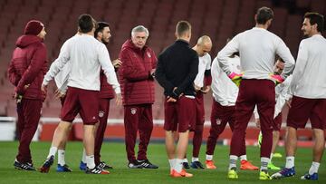 Entrenamiento del Bayern de M&uacute;nich en el Emirate Stadium del Arsenal. 