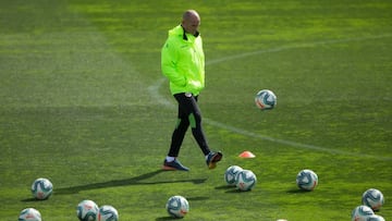 Paco Jémez, durante un entrenamiento del Rayo.