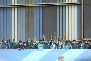 El Espanyol celebra el ascenso en Cornellá