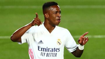 Vinicius, en un partido con el Madrid.