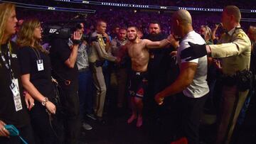 Khabib Nurmagomedov after defeating Conor McGregor. 