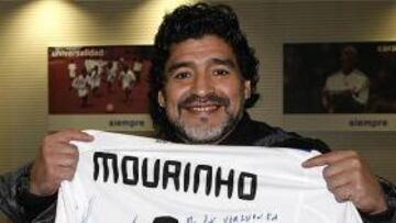 Mourinho a Maradona: "Eres el número uno; te adoro"