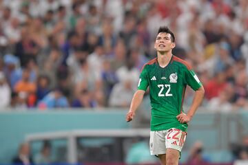 Hirving Lozano durante el partido contra Arabia Saudita en Qatar 2022.