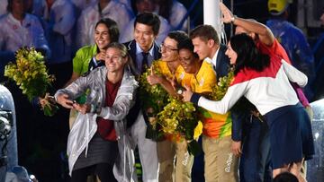 Britta Heidemann, Yelena Isinbayeva, Daniel Gyurta, and Ryu Seung-mi.