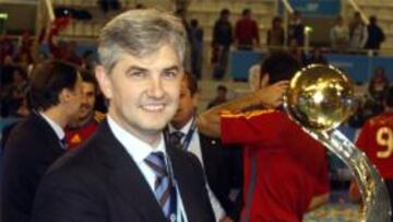 <b>GRAN NIVEL.</b> El seleccionador recalcó la calidad de sus jugadores tanto en la cancha como fuera de ella.