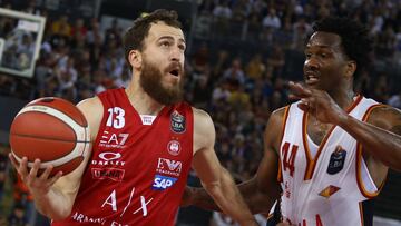 El jugador del Armani Milán Sergio Rodríguez, durante un partido