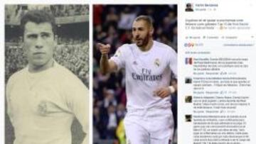 As&iacute; celebr&oacute; Karim Benzema en Facebook alcanzar a Amancio en el Top 10 de goleadores del Real Madrid.