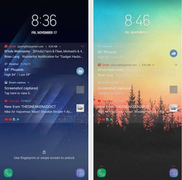 Ya puedes elegir la transparencia de las notificaciones de tu Samsung Galaxy S8