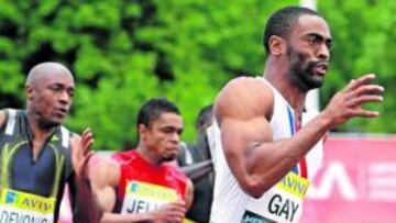 <b>UN CAMPEÓN. </b>Tyson Gay, en su última carrera en Londres, desafía a Bolt, recordman del mundo
