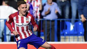 Griezmann celebra un gol en el Calderón durante un partido esta temporada.