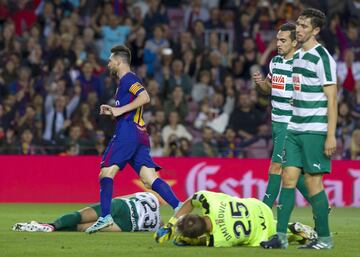 6-1. Messi celebró el sexto gol.