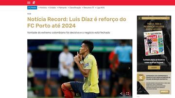 Record: Luis Díaz, jugador del Porto hasta 2024