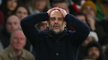 Pep Guardiola durante el encuentro.