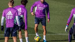 MADRID, 28/01/2023.- El defensa del Real Madrid Dani Carvajal durante el entrenamiento del equipo celebrado este sábado en la Ciudad deportiva del Real Madrid en Valdebebas, Madrid previo a su partido liguero contra la Real Sociedad. EFE/Rodrigo Jiménez
