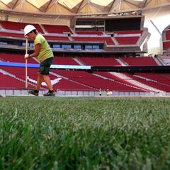 Wanda Metropolitano: el césped se toma un breve respiro