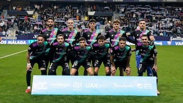 El once del Málaga ante el Zaragoza.
